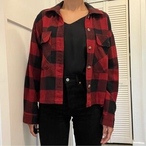 Brixton Plaid Black & Red Jacket